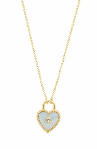 Diamond & Mother of Pearl Heart Necklace