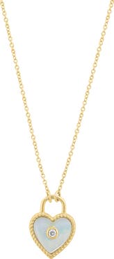 EFFY Diamond & Mother of Pearl Heart Necklace