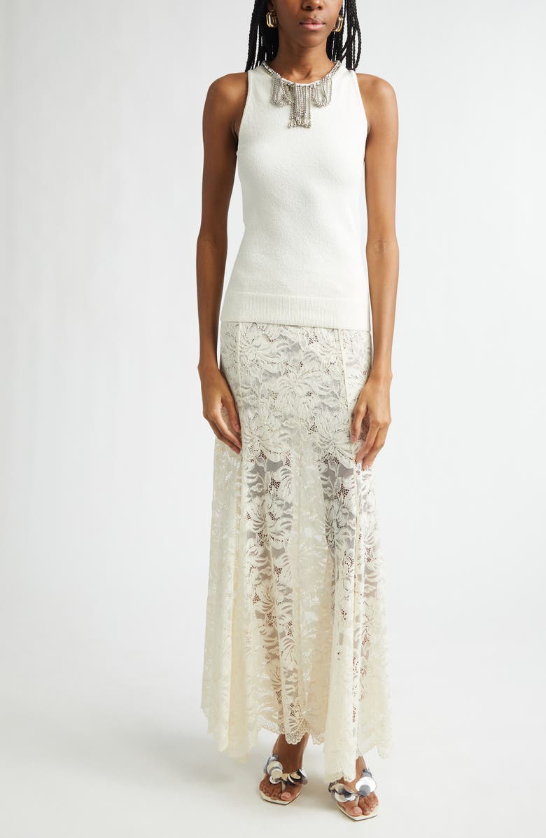 Rabanne Embellished Sweater, Alternate, color, Cream