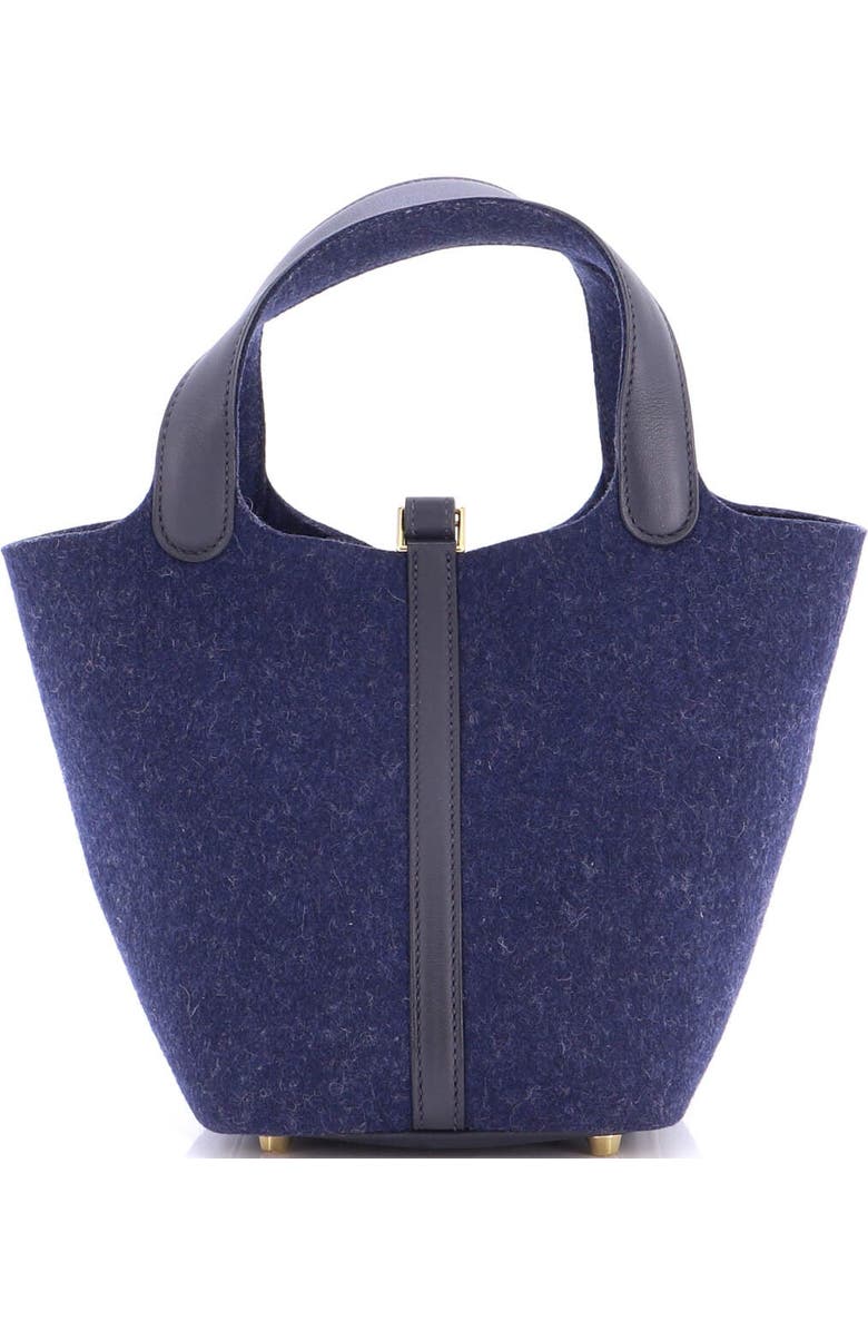 Pre-Owned Hermes Picotin Lock Bag Felt with Leather PM, Alternate, color, Bleu Nuit