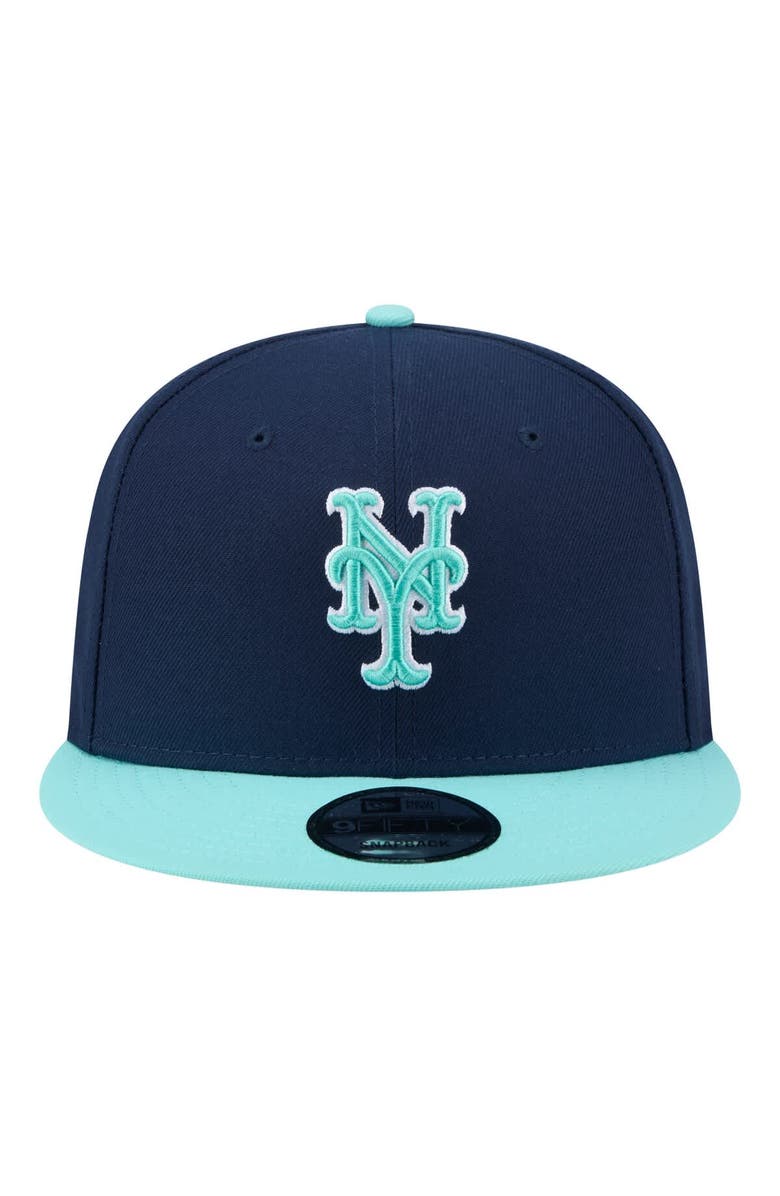New Era Men's New Era Navy/Turquoise New York Mets Two-Tone Color Pack 9FIFTY Snapback Hat, Alternate, color, Navy