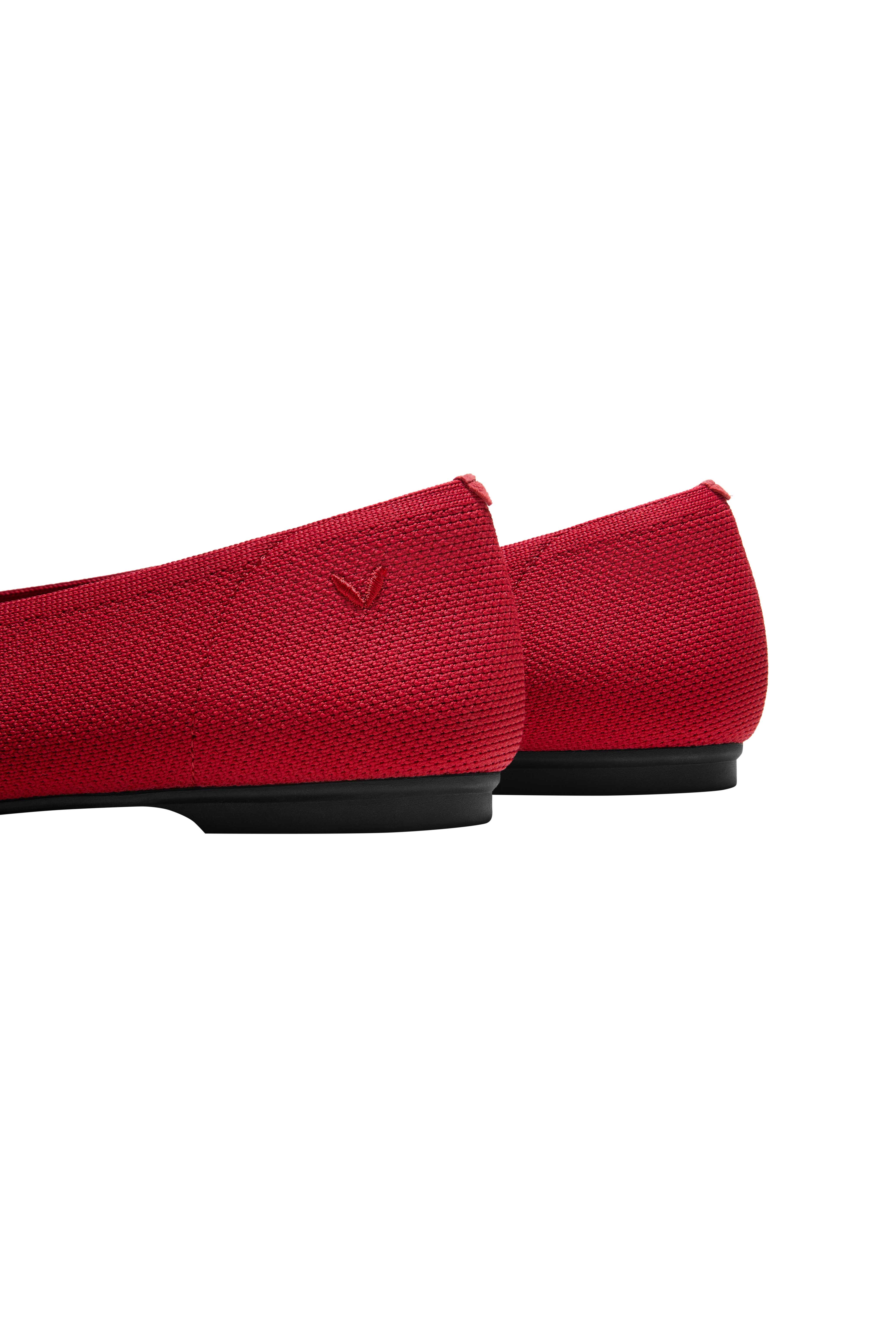 Square-Toe Margot 3.0 V-Cut Flats, Alternate, color, ruby red