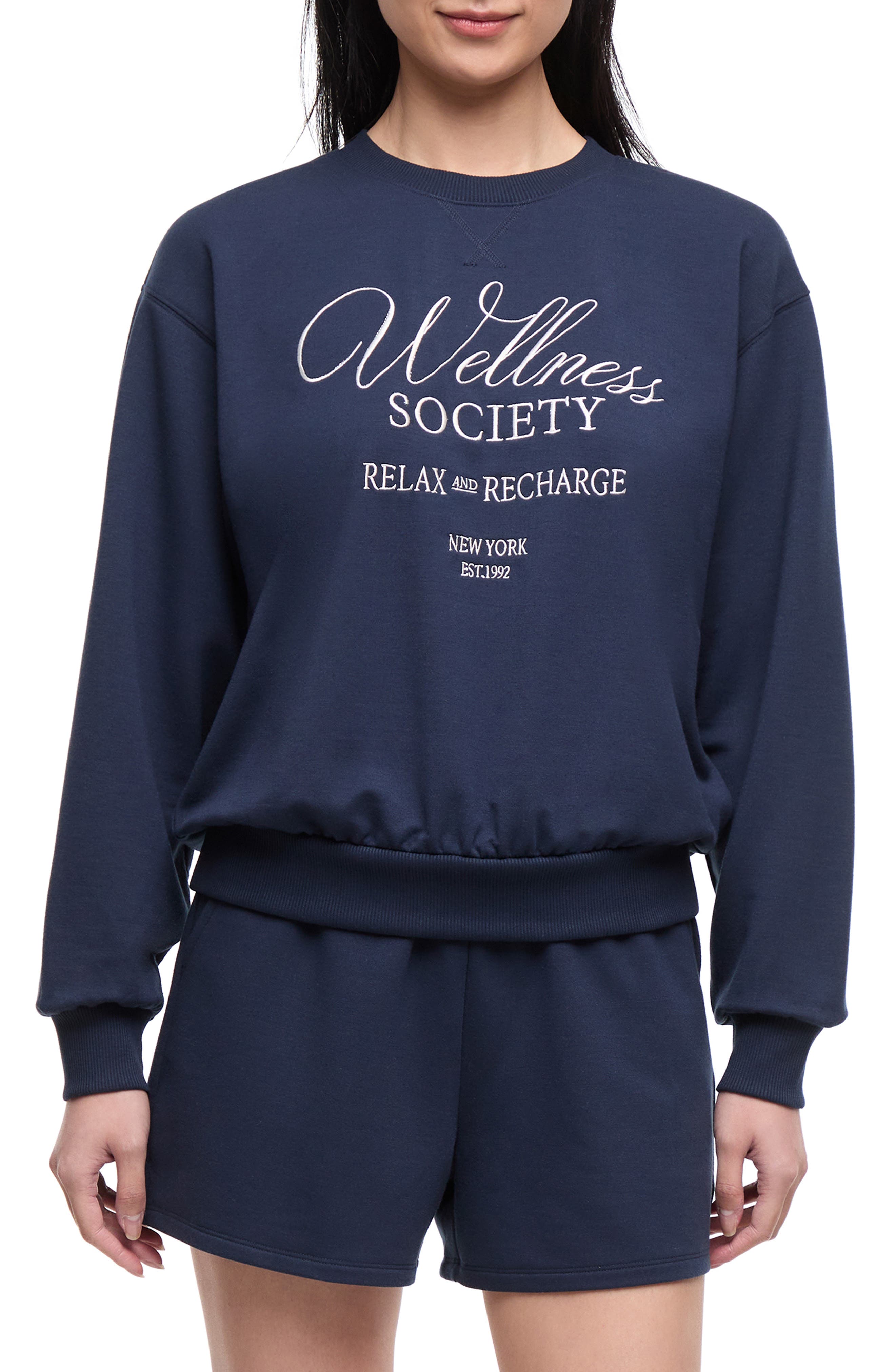 Wildfox Wellness Society Sleep Sweatshirt & Shorts Set