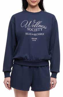 Wildfox Wellness Society Sleep Sweatshirt & Shorts Set