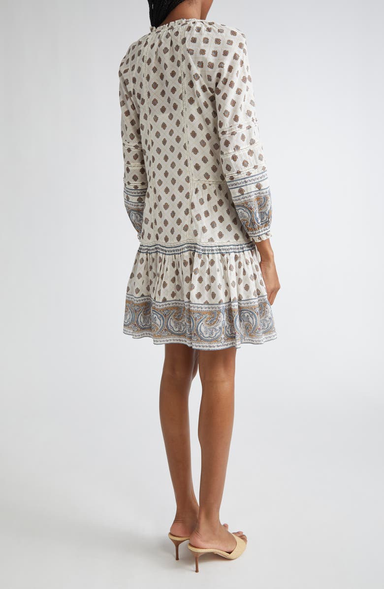 Veronica Beard Belissa Puff Sleeve Cotton Blend Dress, Alternate, color, Dove Multi