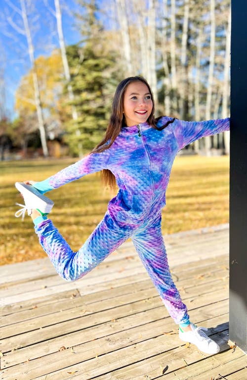 Limeapple Minky Bubble Zip Fleece Romper In Multi