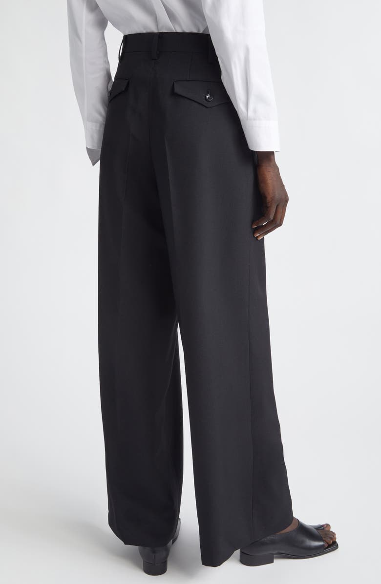Junya Watanabe High Waist Pleated Wool & Mohair Wide Leg Pants, Alternate, color, Black