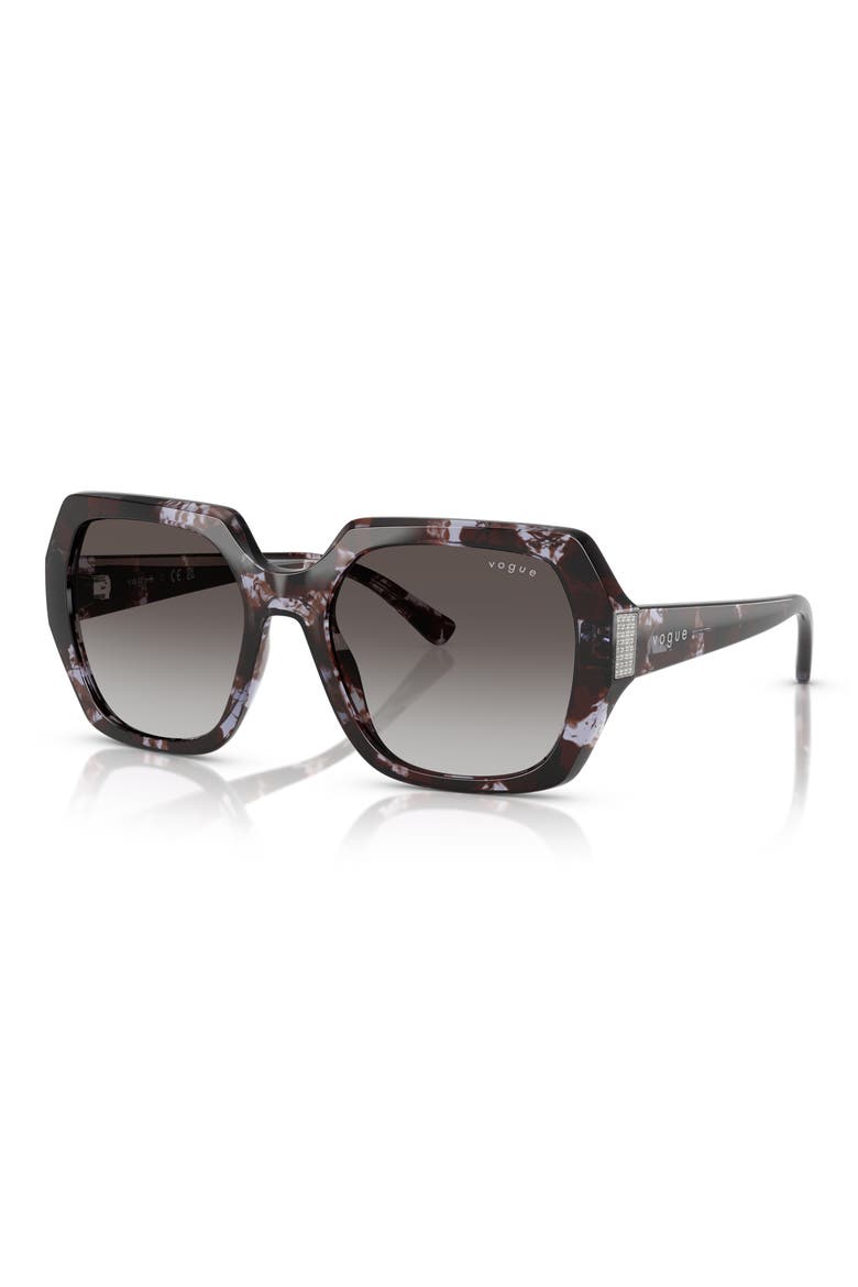 55mm Irregular Sunglasses, Alternate, color, PURPLE BLACK