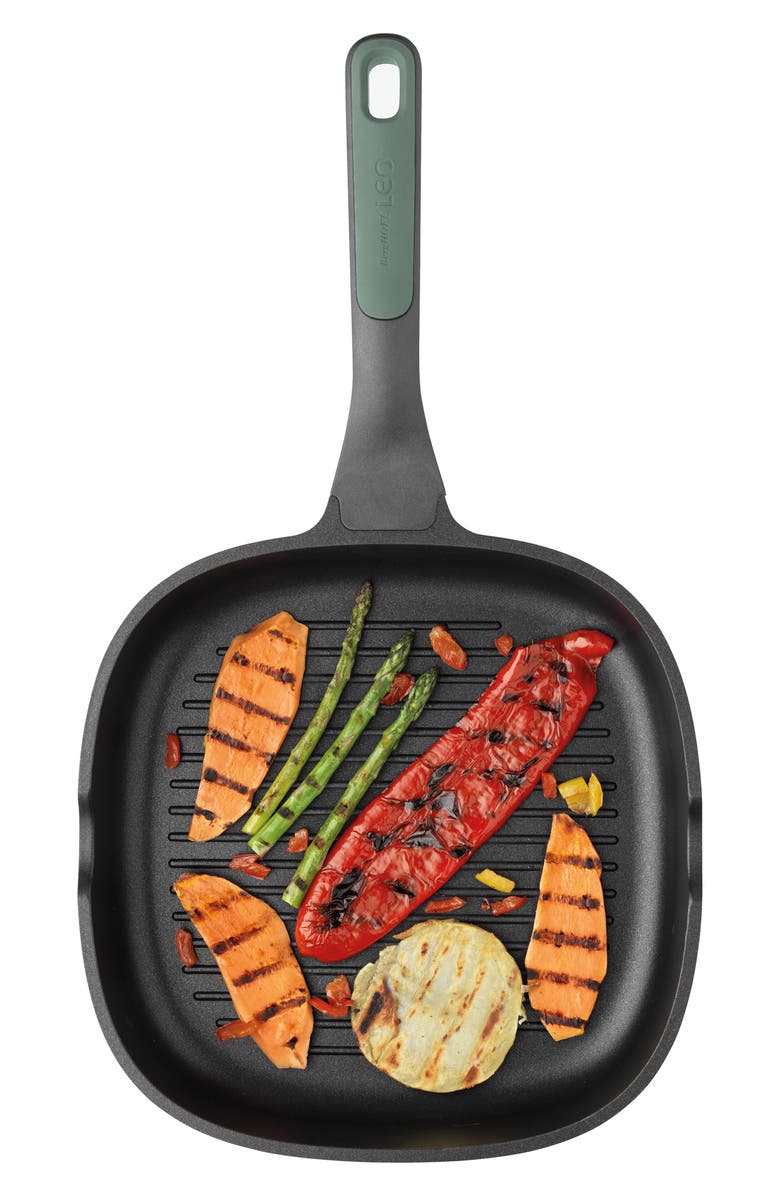 BergHOFF Leo Forest Nonstick 10.25-Inch Square Grill Pan, Alternate, color, Gray