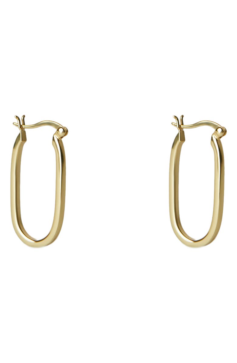 Argento Vivo Sterling Silver Oval Hoop Earrings, Main, color, Gold