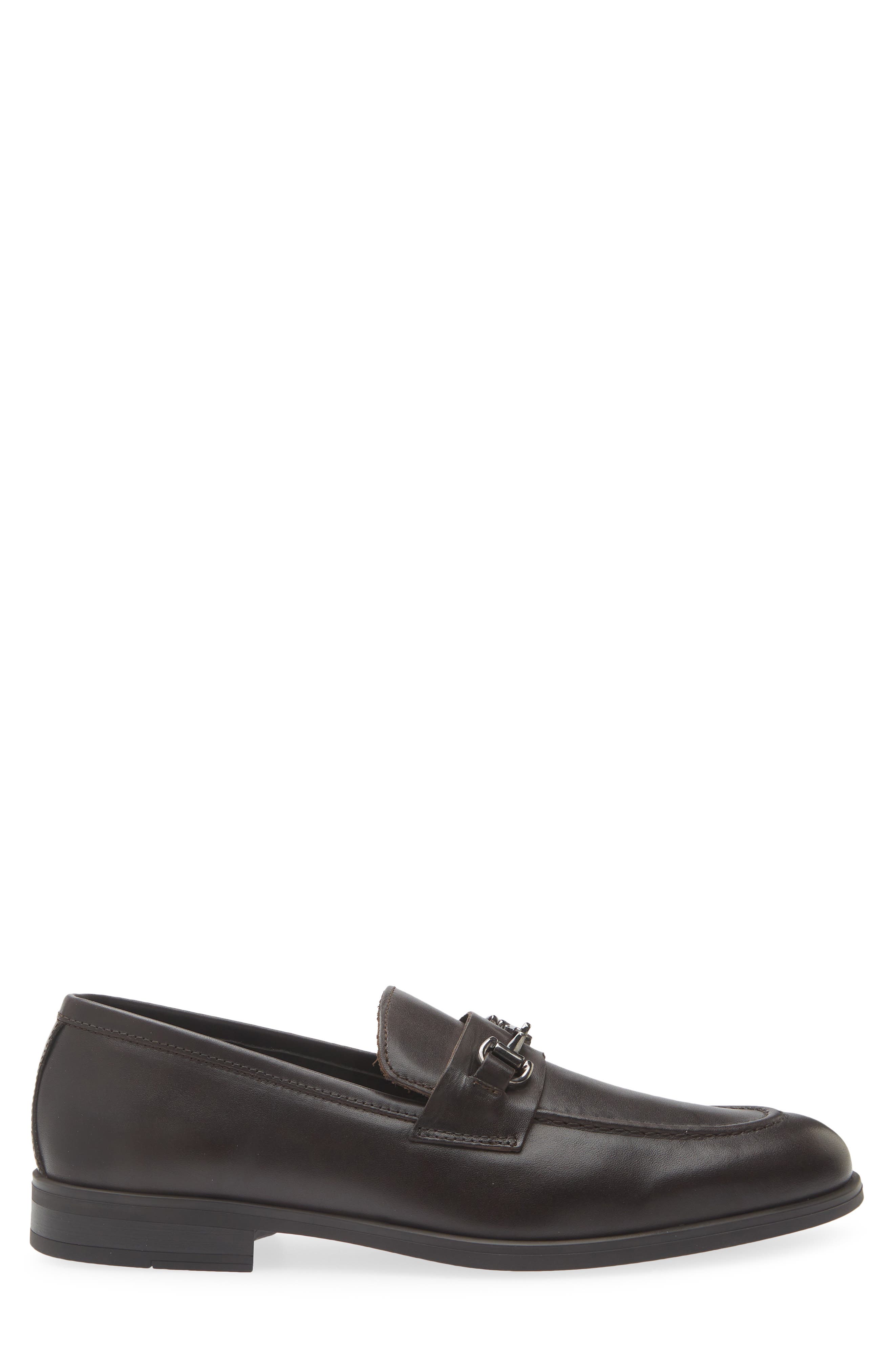 Renato Leather Bit Loafer, Alternate, color, DARK BROWN LEATHER