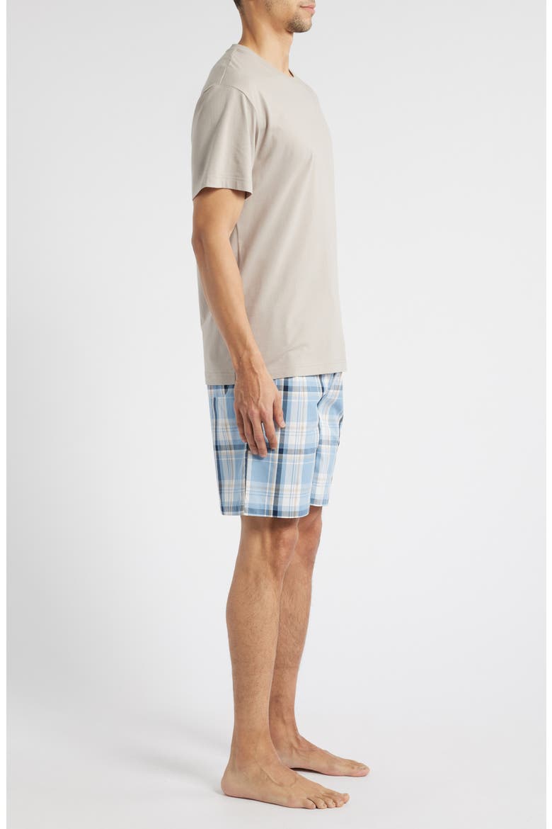 Cozy Pajama T-Shirt & Woven Cotton Shorts Set, Alternate, color, CHAMBRAY