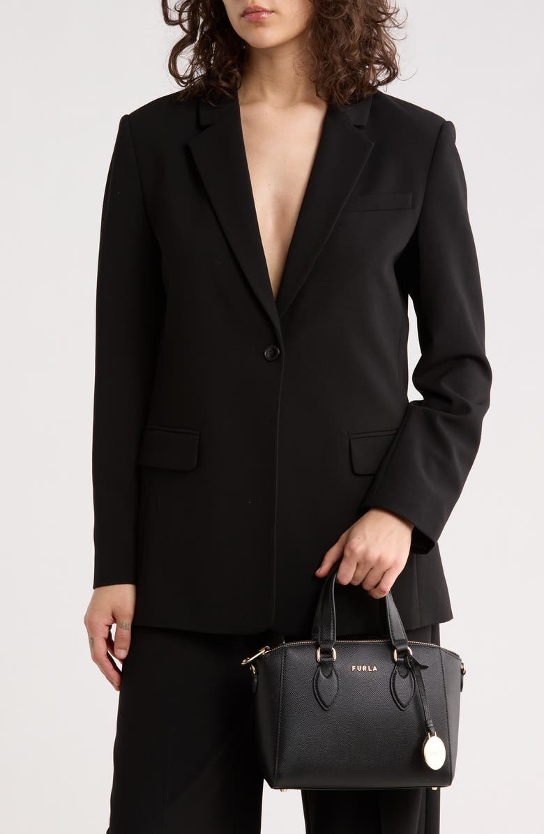 Furla Minerva Mini Satchel Tote Bag, Alternate, color, Nero