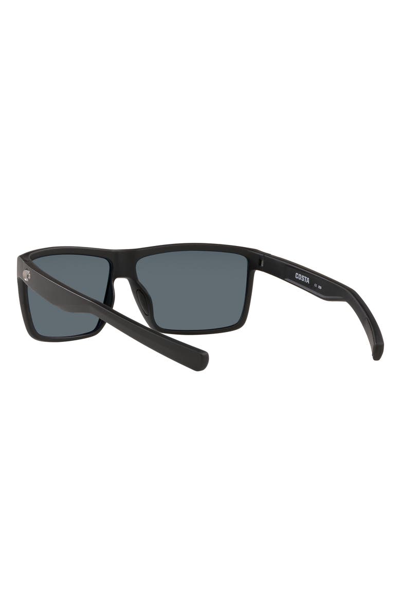 Costa Del Mar Rinconcito 60mm Polarized Rectangular Sunglasses, Alternate, color, Black