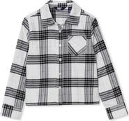 Lands' End Girls Long Sleeve Cropped Flannel Shirt