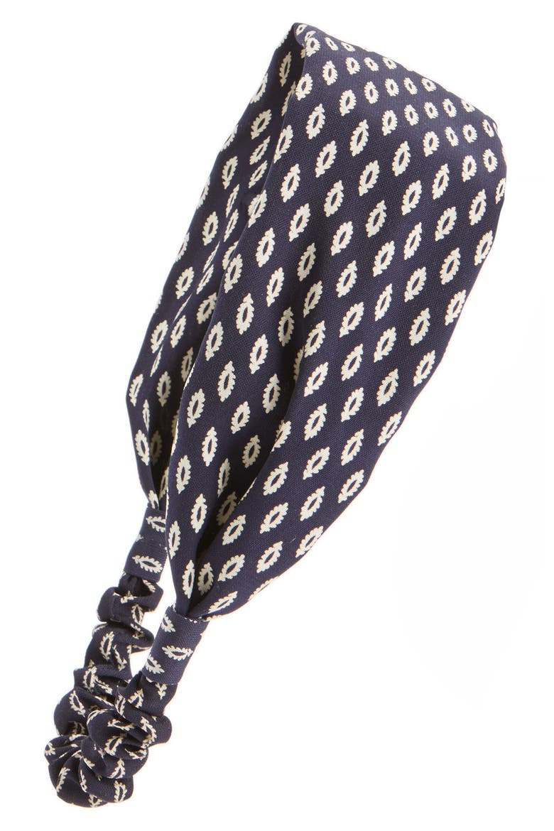 Paisley Print Head Wrap, Main, color, BLACK