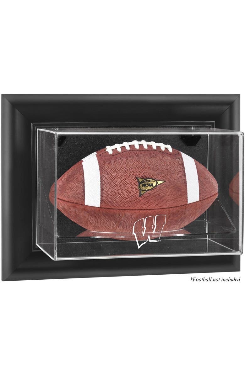 FANATICS AUTHENTIC Wisconsin Badgers Black Framed Wall-Mountable Football Display Case, Main, color, 