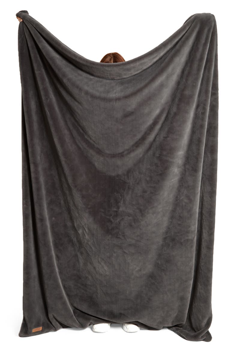 Li'l Marsh Medium Plush Blanket, Alternate, color, CHARCOAL CHARLIE