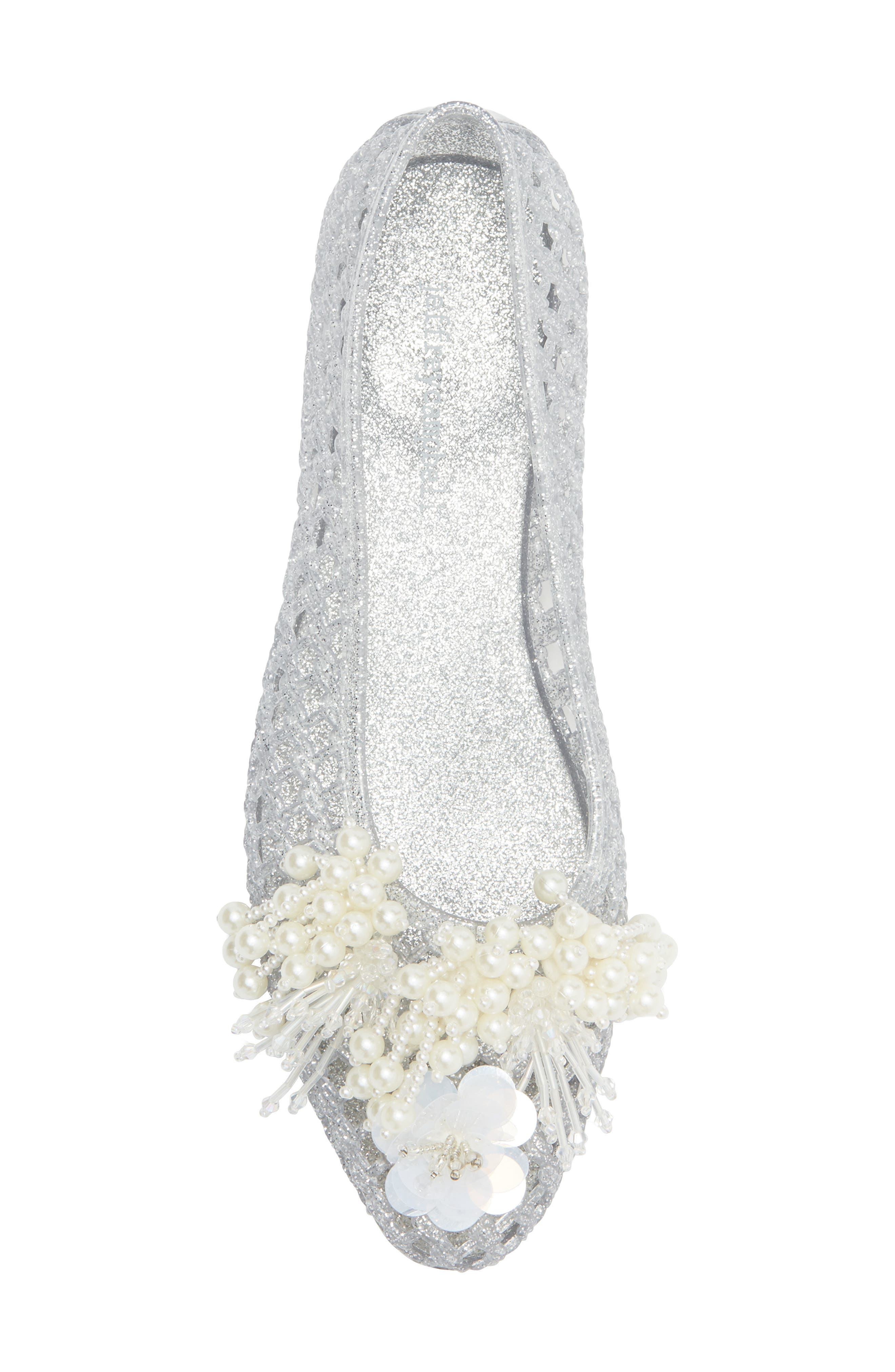 Jeffrey Campbell Whimzy Jelly Flat, Alternate, color, Silver Glitter Pearl