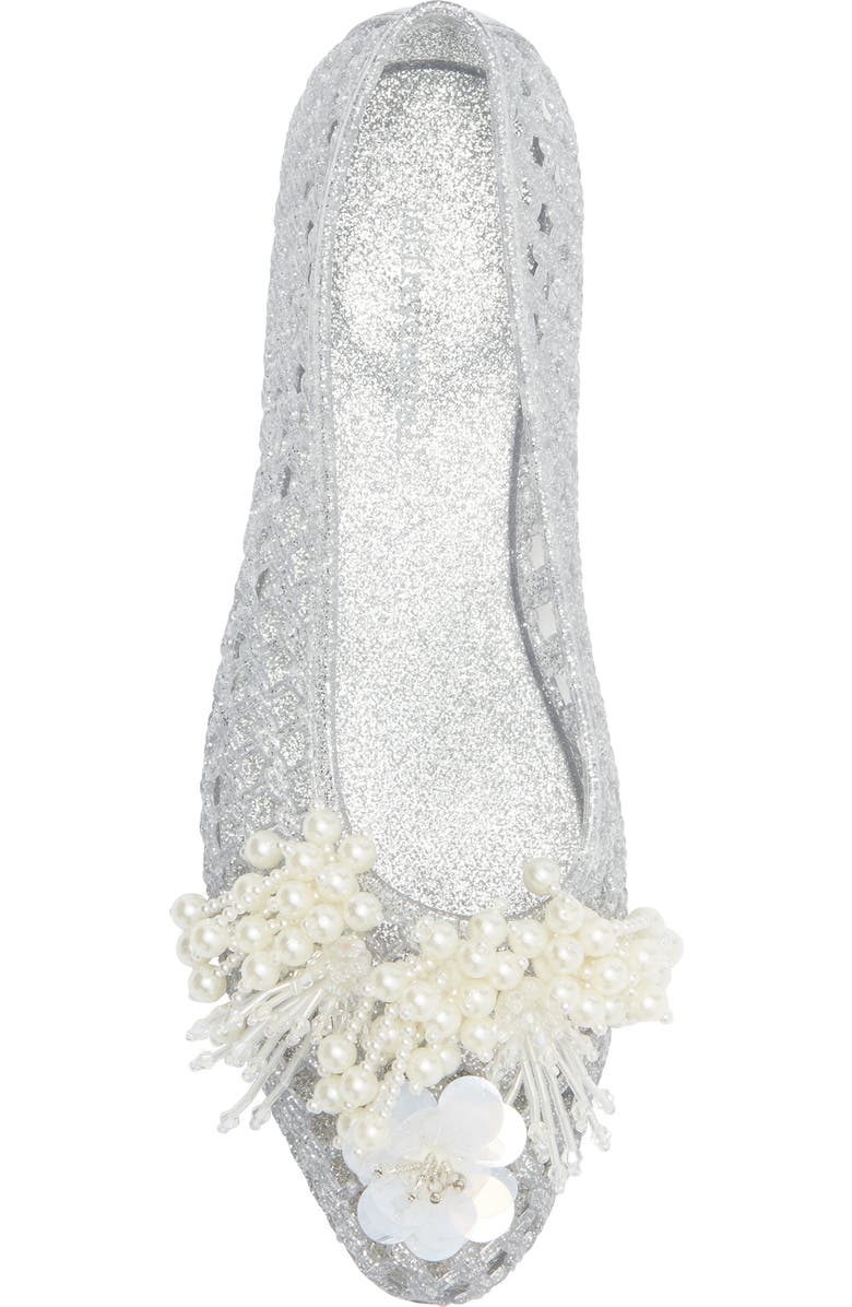 Jeffrey Campbell Whimzy Jelly Flat, Alternate, color, Silver Glitter Pearl