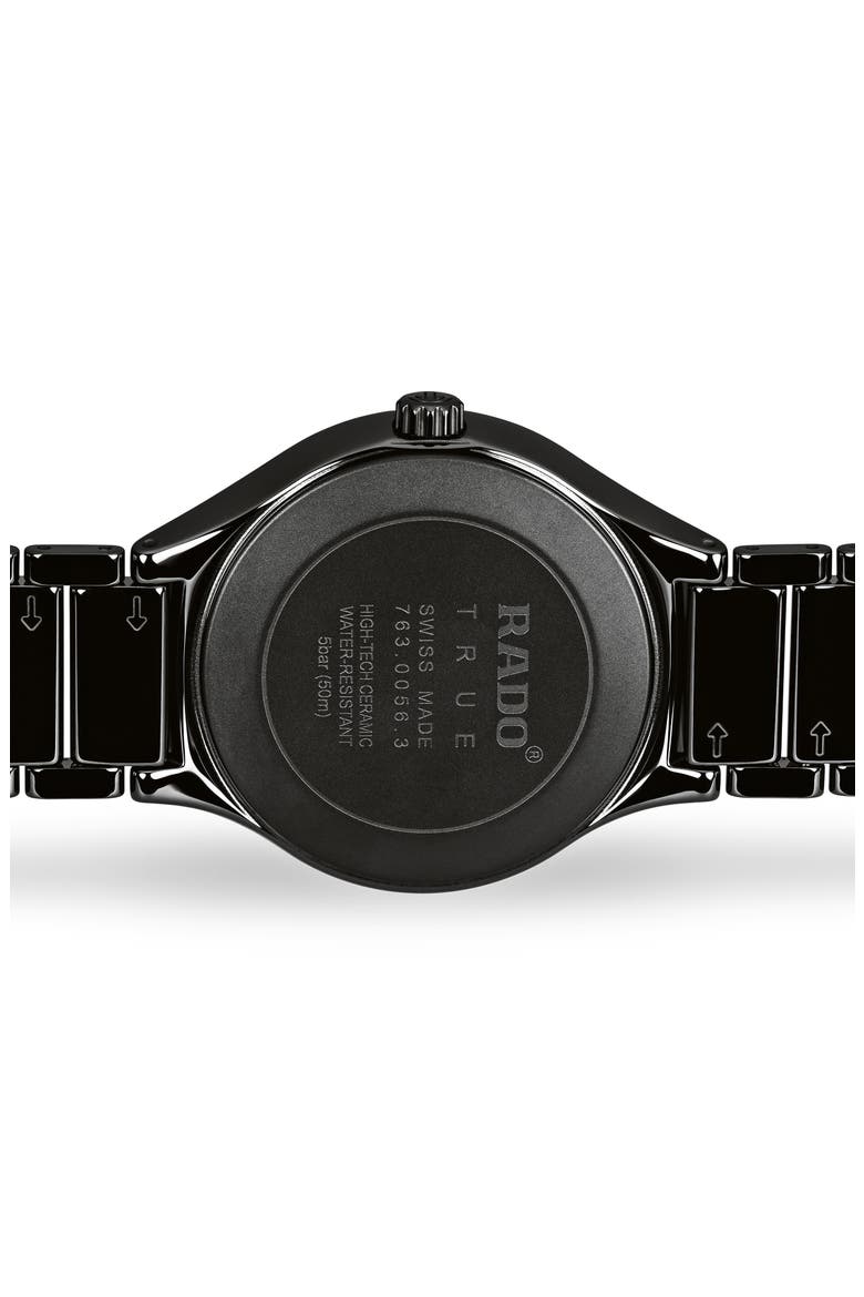 True Diamond Ceramic Bracelet Watch, 40mm, Alternate, color, BLACK