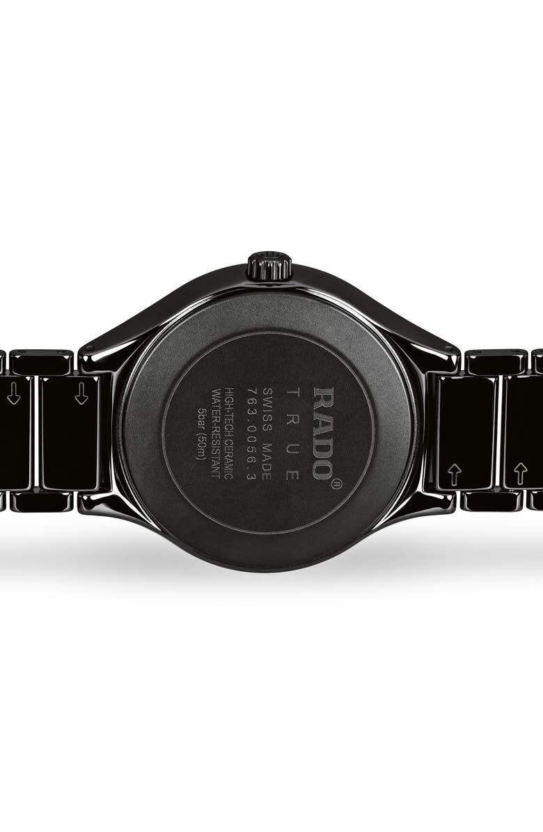 RADO True Diamond Ceramic Bracelet Watch, 40mm, Alternate, color, 