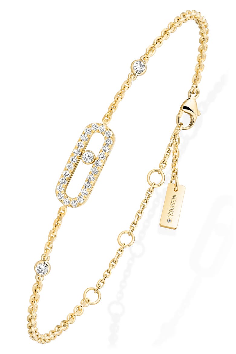 Move Uno Pavé DIamond Bracelet, Alternate, color, YELLOW GOLD