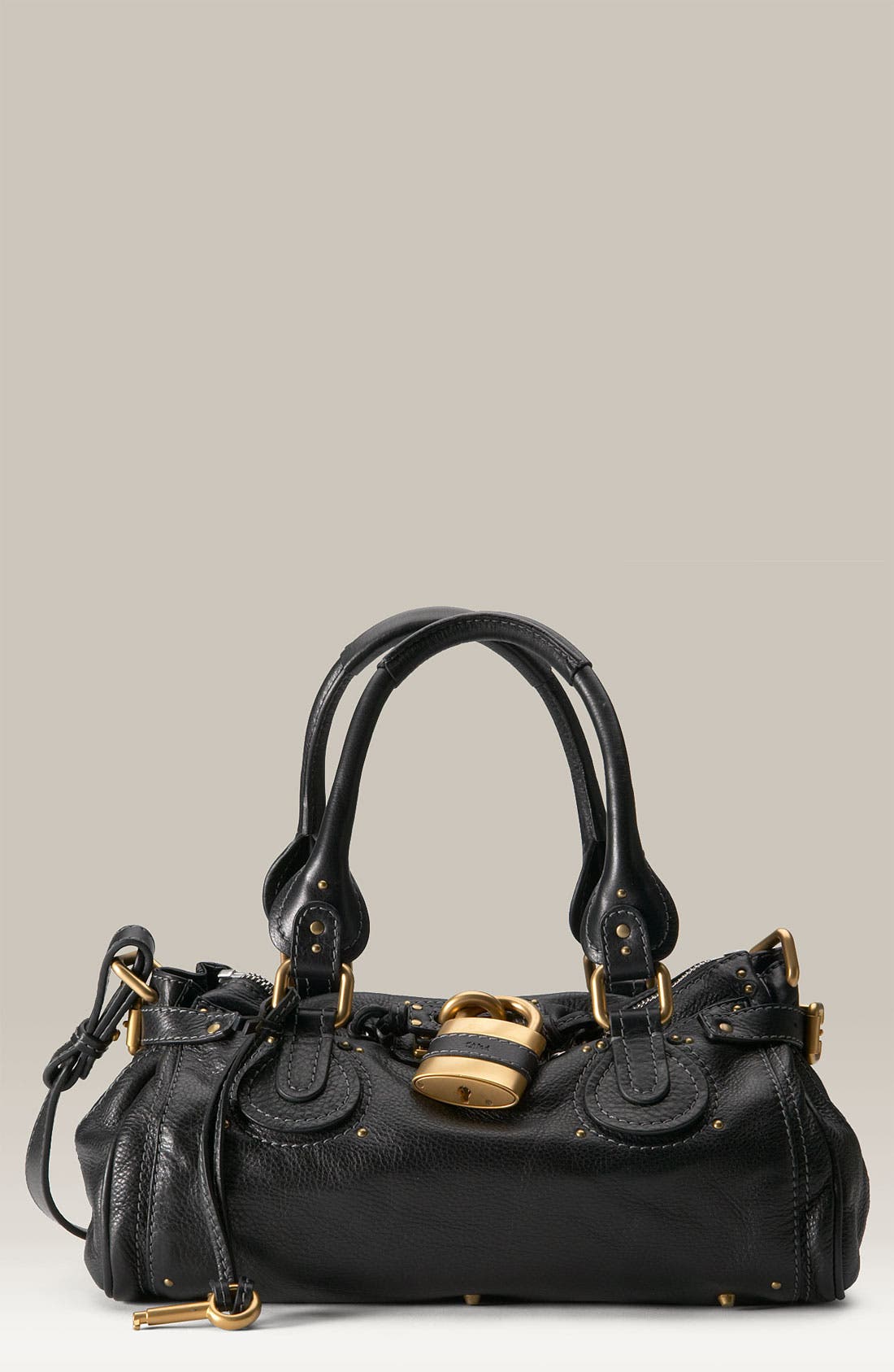 Chloé 'Paddington' Leather Padlock Satchel, Main, color, 