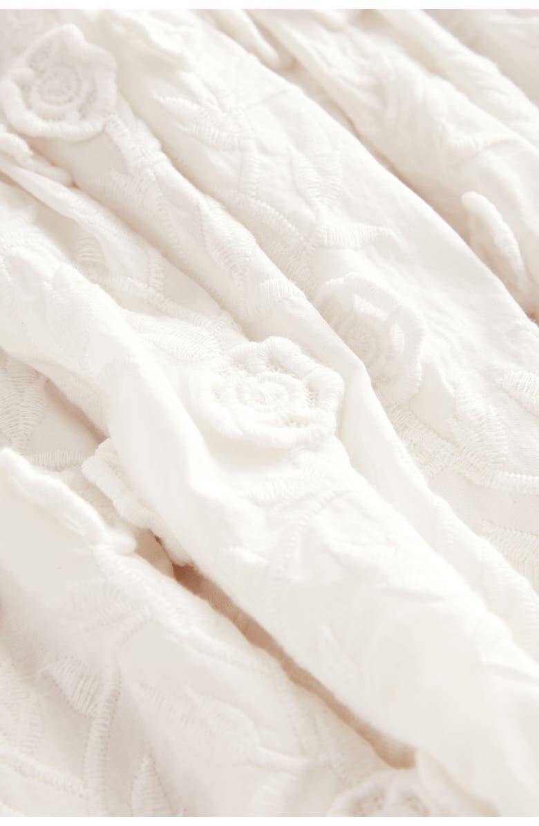 NEXT Kids' Floral Embroidered Cotton Dress, Alternate, color, Cream