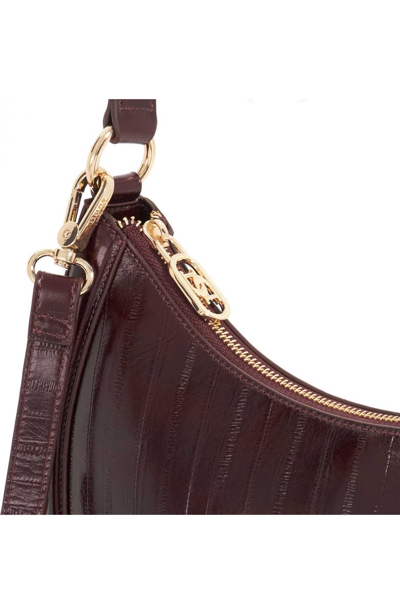 Dune London Direction Leather Shoulder Bag, Alternate, color, Burgundy