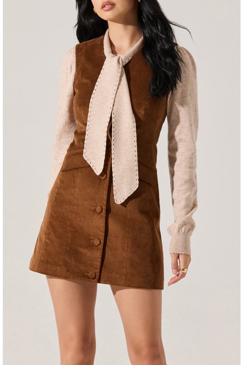 Gisselle Corduroy Minidress, Alternate, color, CAMEL