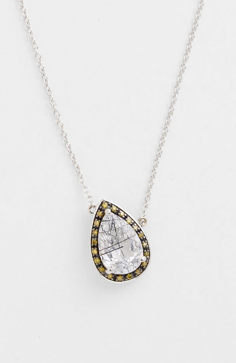 Whitney Stern Quartz & Canary Diamond Pendant Necklace, Main, color,