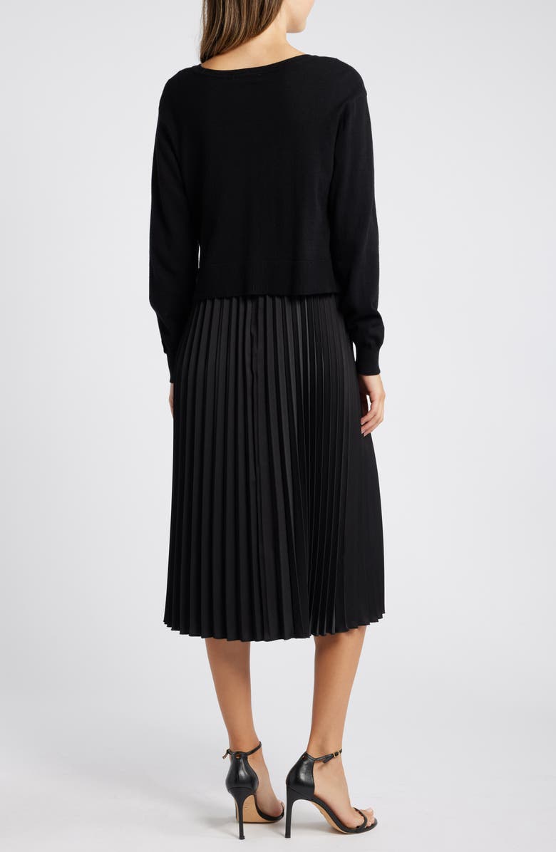 Sam Edelman Sweater & Plissé Skirt Set, Alternate, color, 