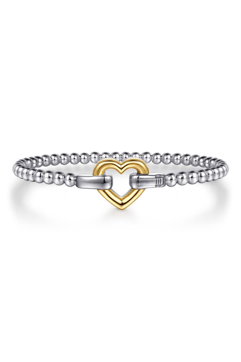 Bujukan Sterling Silver & 14k Gold Heart Bead Bracelet, Main, color, STERLING / 14K YELLOW GOLD