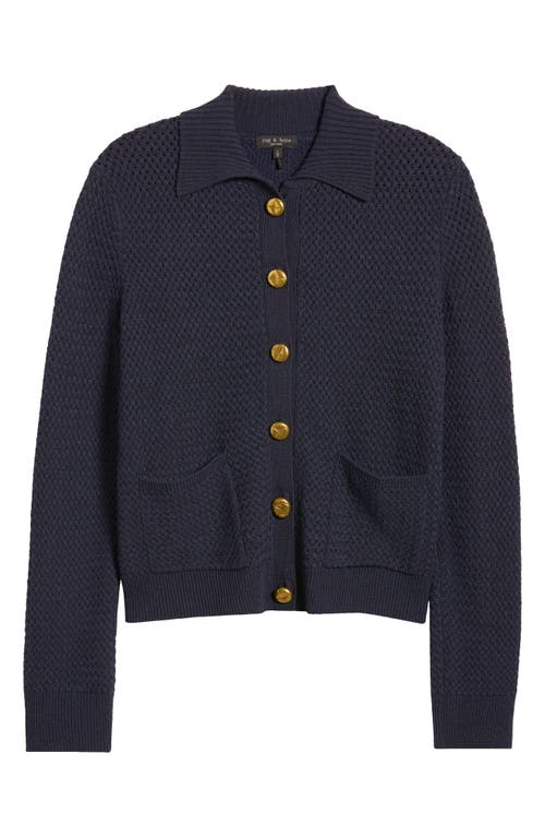 Rag & Bone Jax Button Long-sleeved Knitted Cardigan In Salute