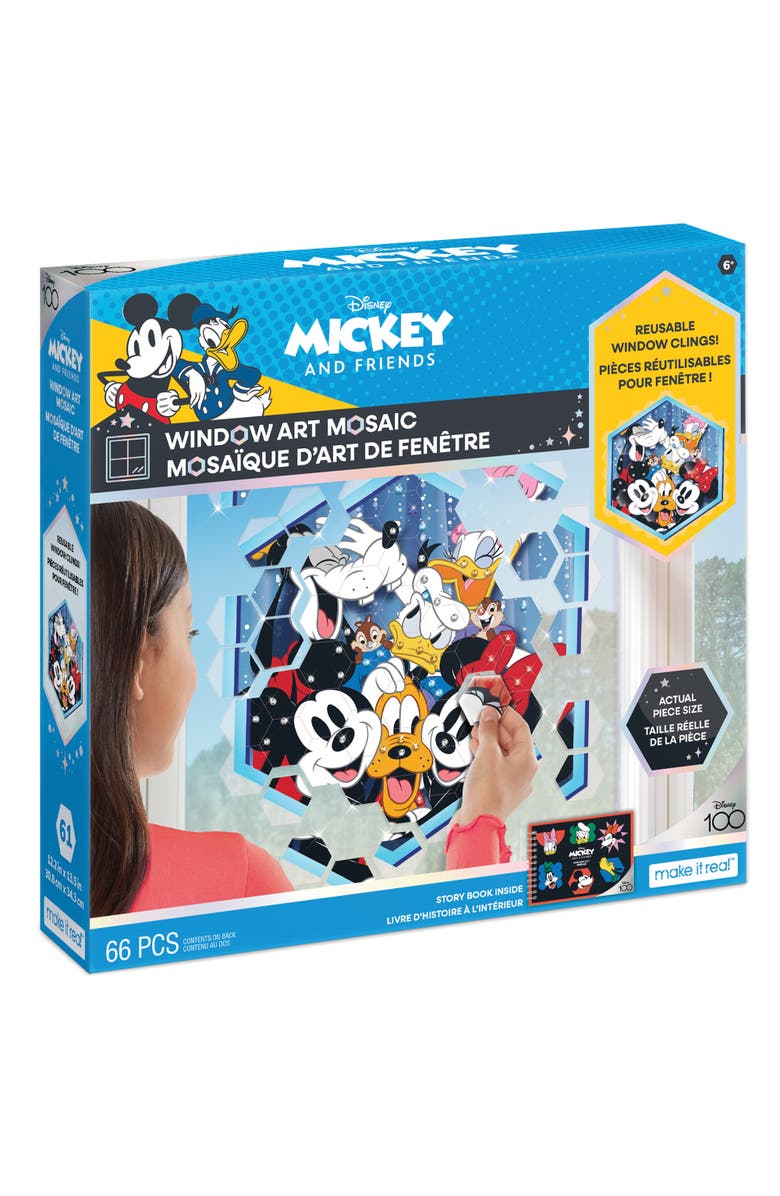 Disney Window Art Mosaic Mickey & Friends 66 Pieces, Puzzle Window Clings, Main, color, Multicolored