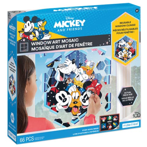 Window Art Mosaic Mickey & Friends 66 Pieces, Puzzle Window Clings