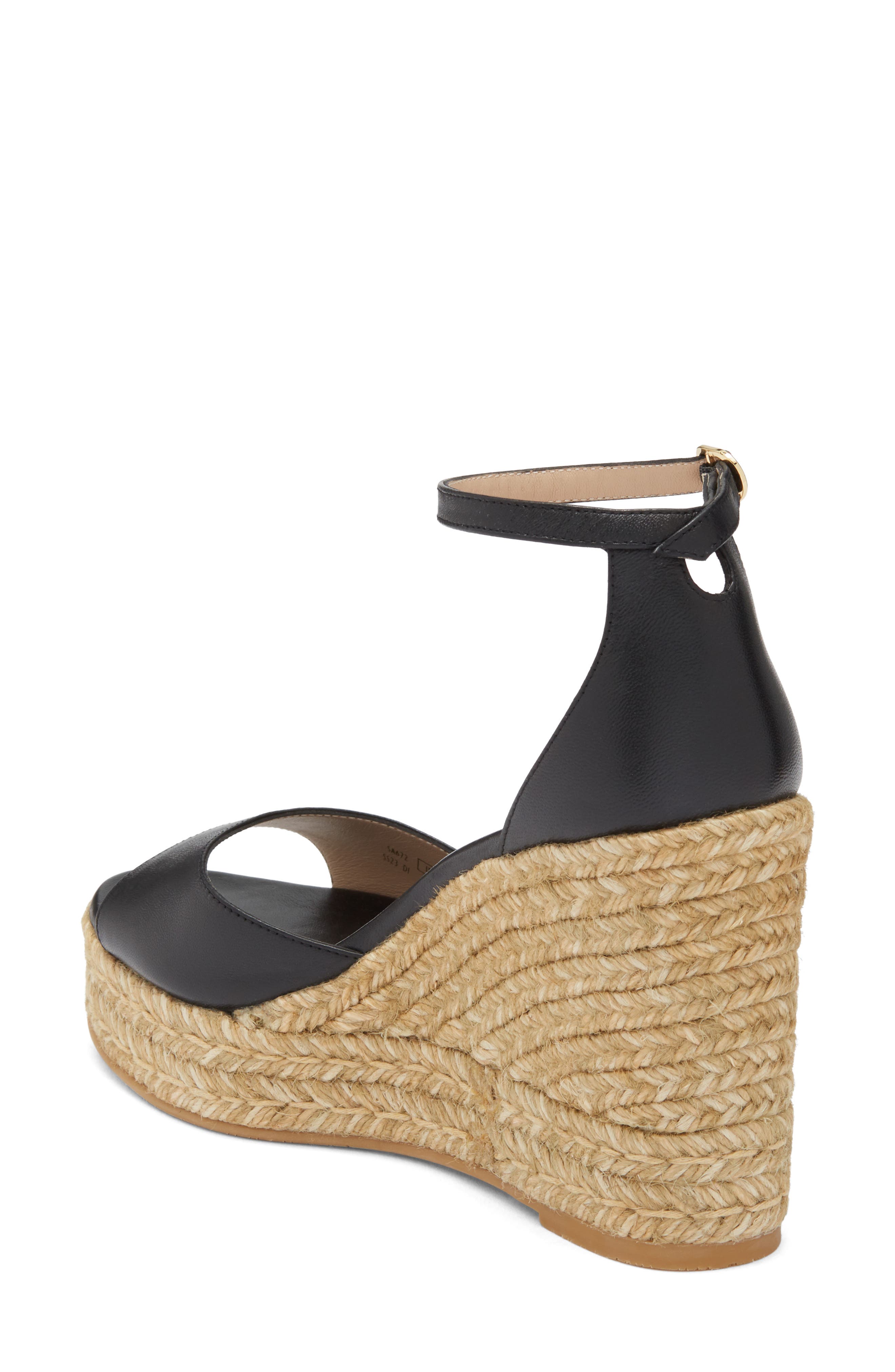 Stuart Weitzman Nudist Curve Espadrille Wedge Sandal, Alternate, color, 