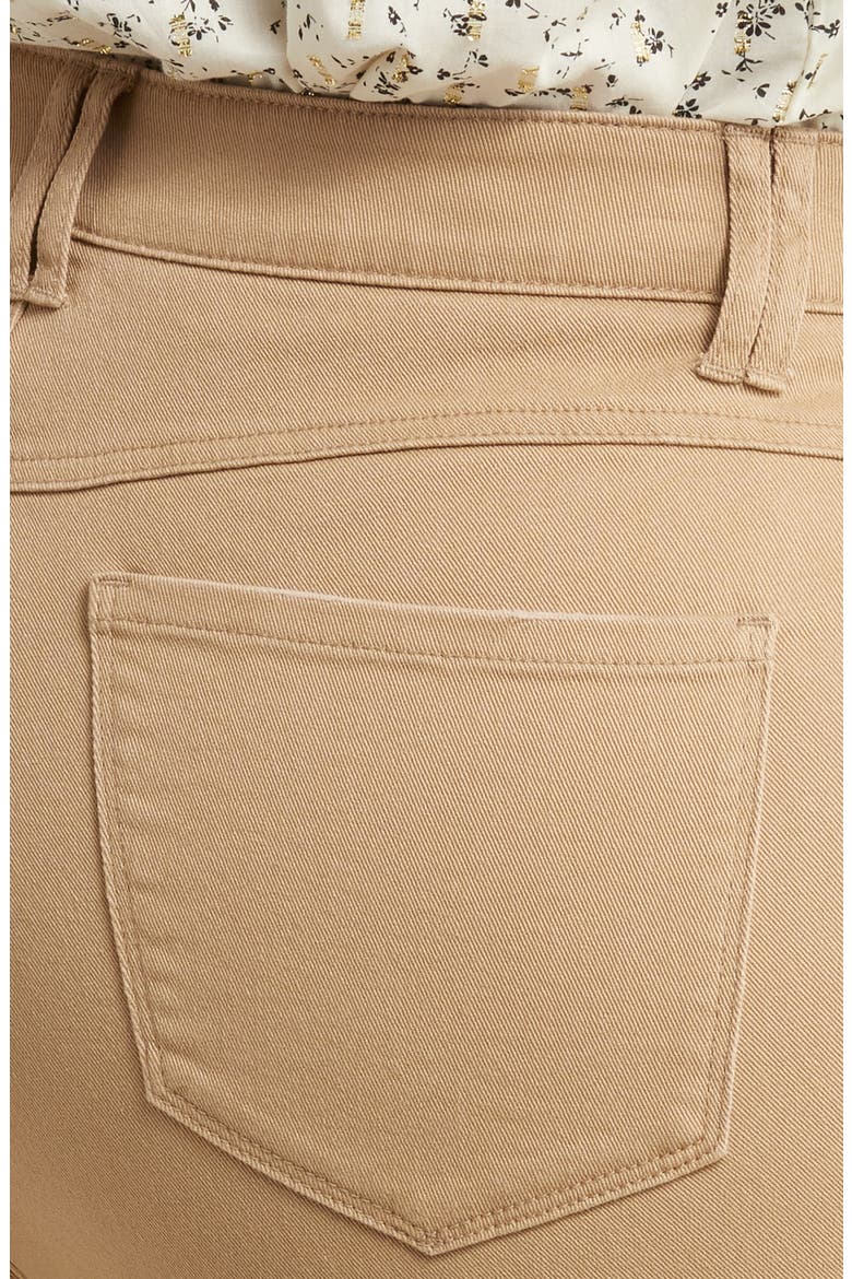 Frayed High Waist Ankle Slim Straight Leg Pants (Nordstrom Exclusive), Alternate, color, WARM SAND