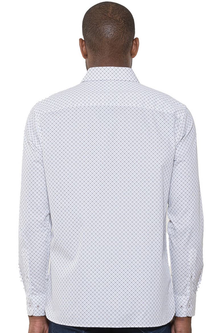 Diamond Geometric Dobby Shirt, Alternate, color, White