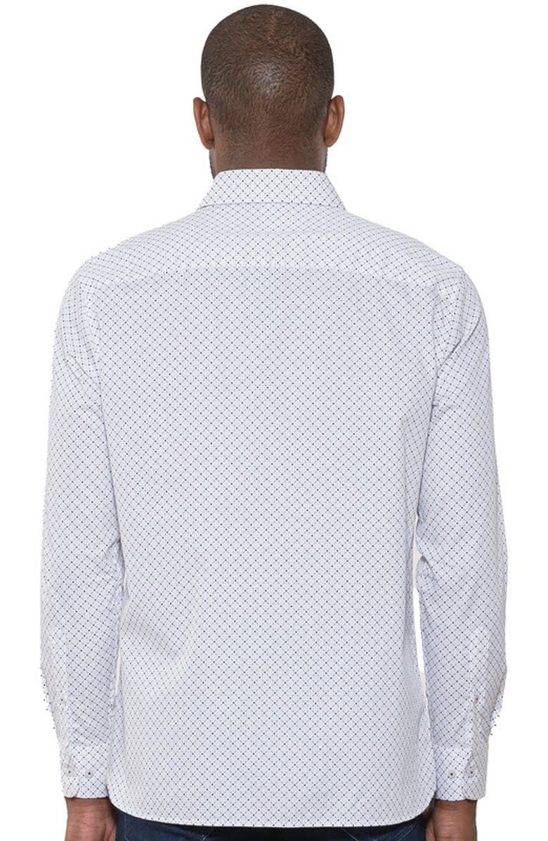 Luchiano Visconti Diamond Geometric Dobby Shirt, Alternate, color, White