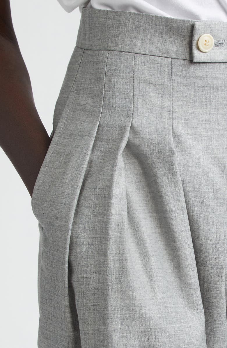 Tao Comme des Garçons Yarn Dyed Tropical Wool Crop Wide Leg Pants, Alternate, color, Top Gray