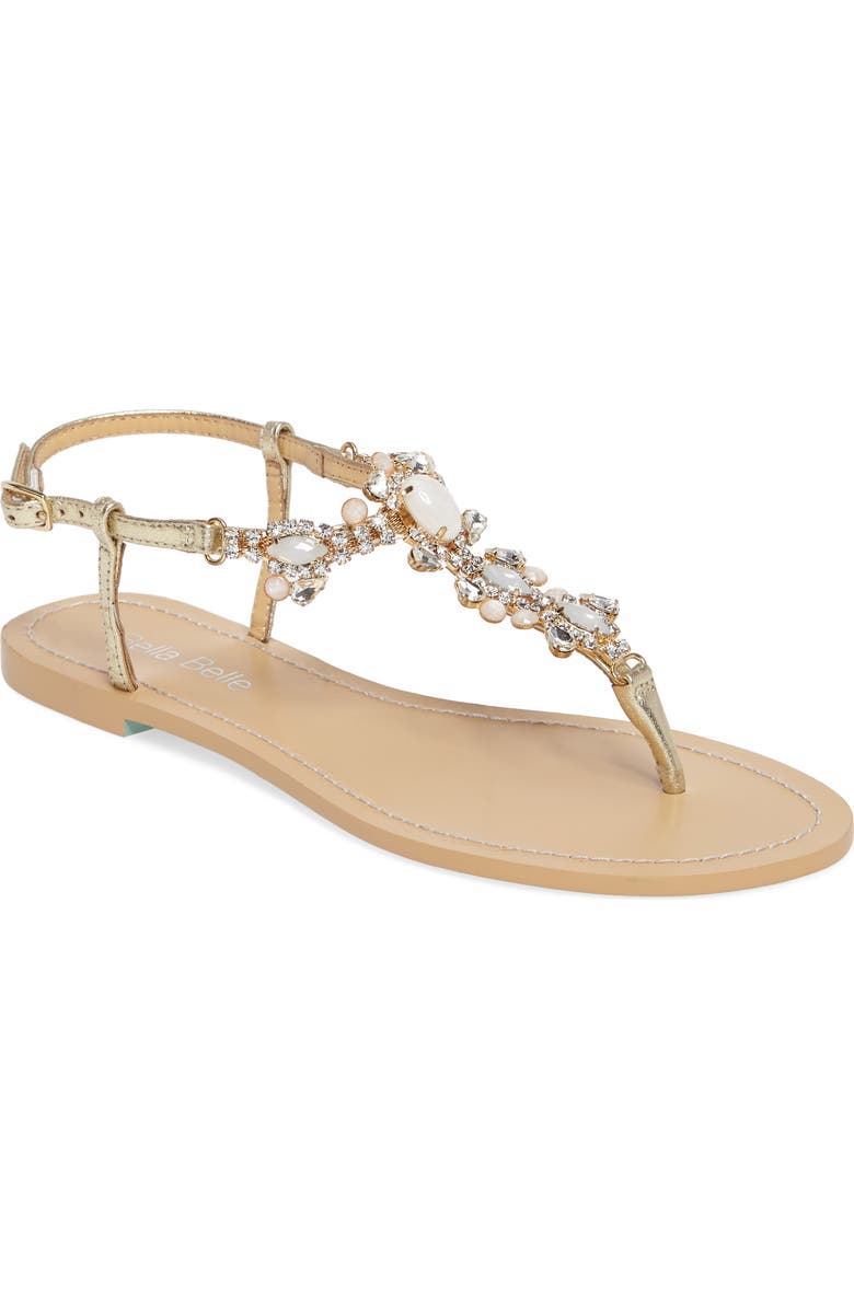Bella Belle Luna Embellished T-Strap Sandal, Main, color,