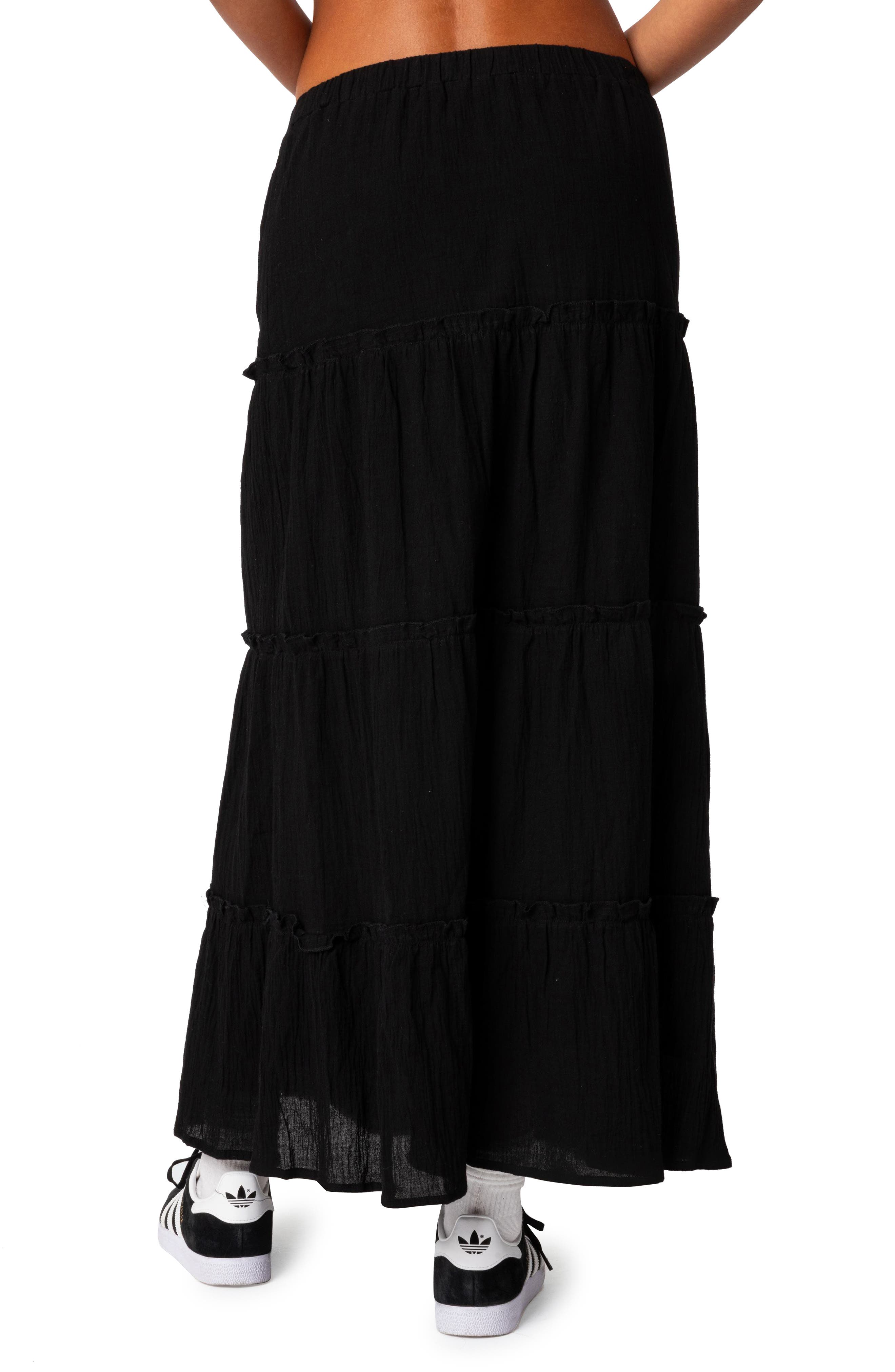 Tiered Cotton Maxi Skirt - image 2
