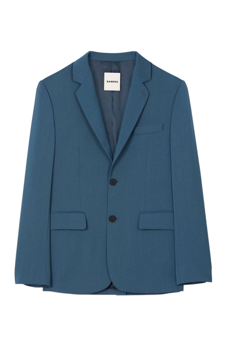 SANDRO Wool suit jacket, Alternate, color, Thunderstorm Blue