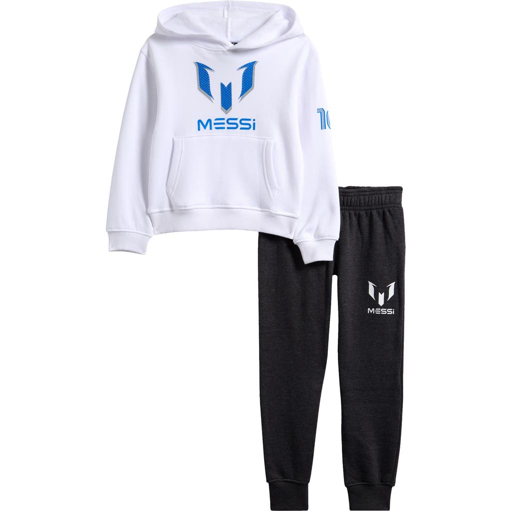 Messi Kids' Hoodie & Joggers Set In White