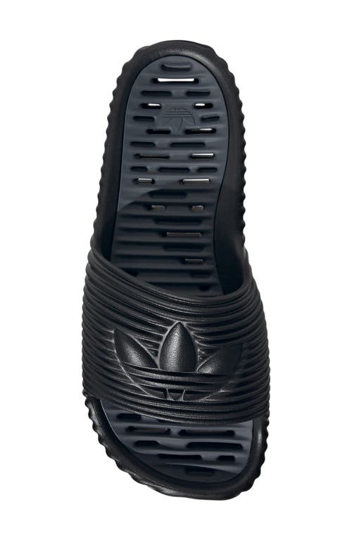 Adidas Originals Mens Adilette 25 Slides In Black/black/grey