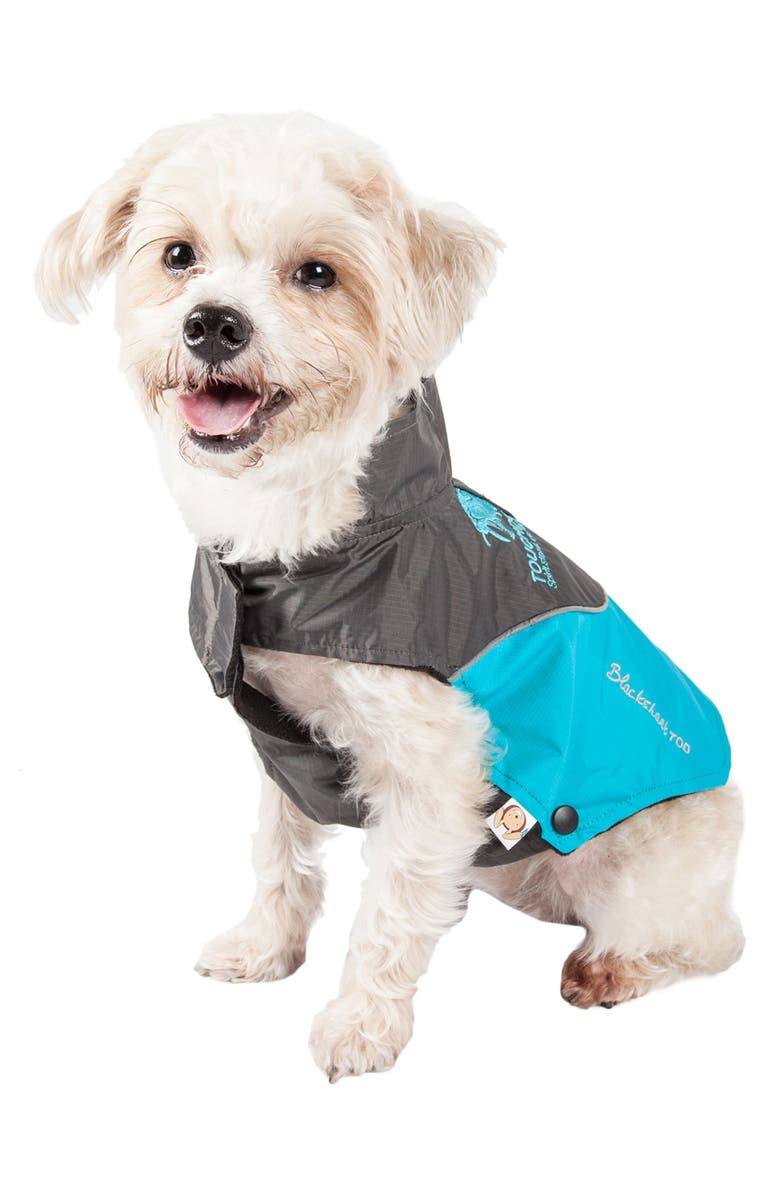 PET LIFE Touchdog Subzero-Storm Waterproof 3M Reflective Dog Coat, Alternate, color, Sky Blue And Black