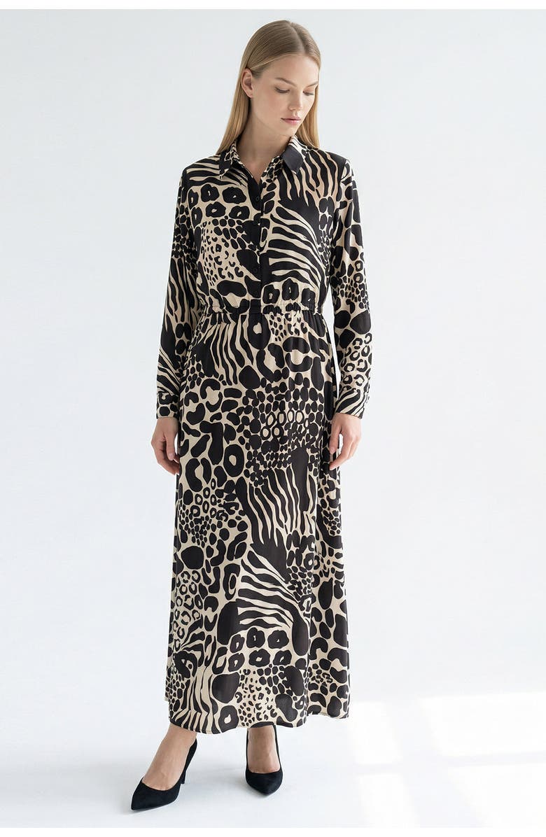 Exquise Marina Maxi Dress, Alternate, color, Black-Ecru
