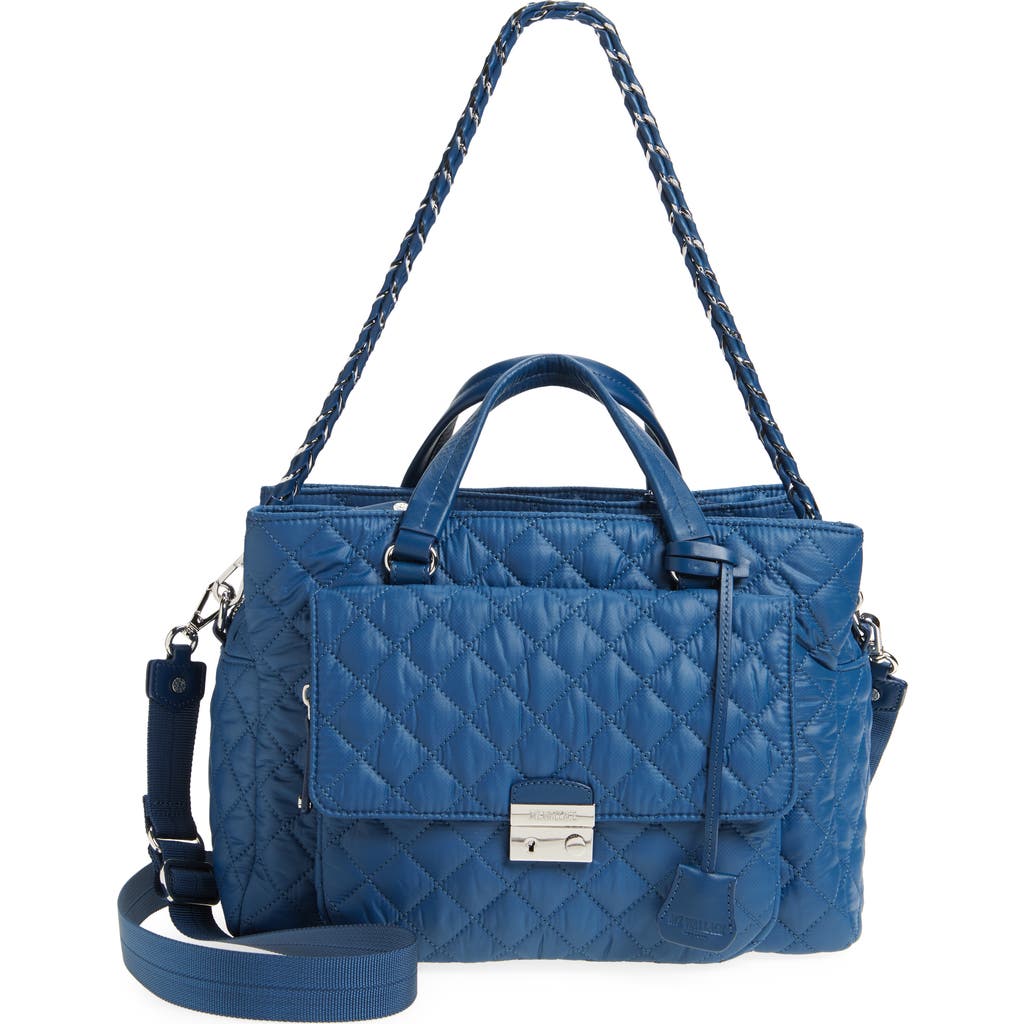 MZ Wallace Crosby Lock Quilted Nylon Satchel in French Blue  product